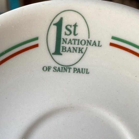 1st National Bank of ST PAUL MN Advertising Saucer Syracuse China USA vtg 1950s - Picture 3 of 6